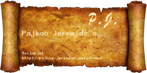 Pajkos Jeremiás névjegykártya